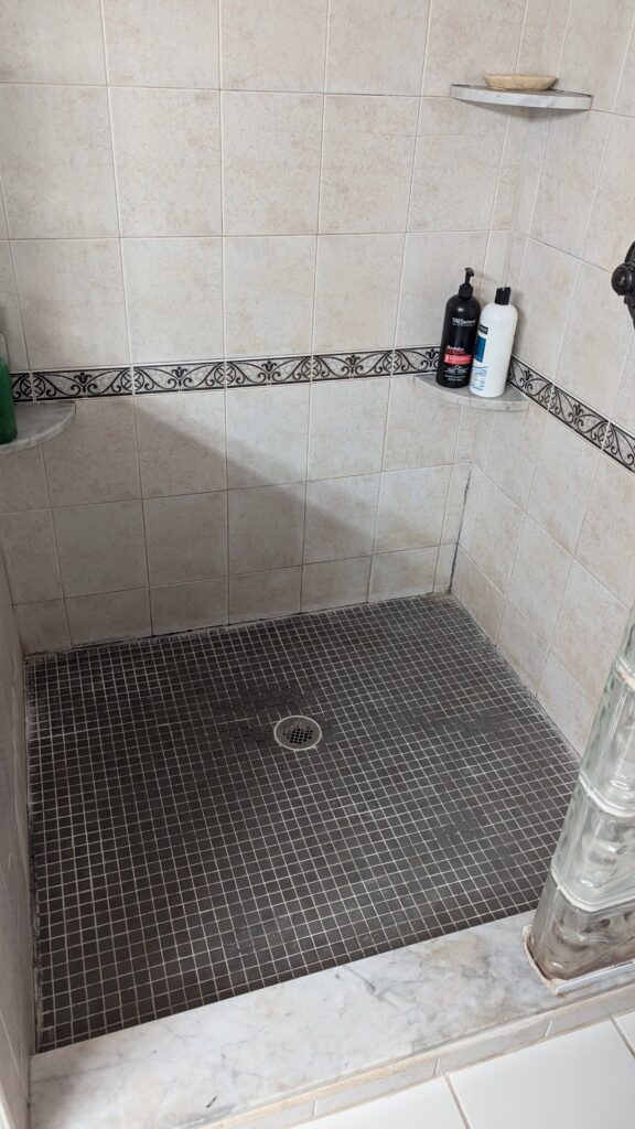 Before graut and caulking